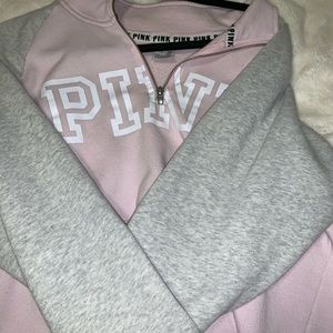 VICTORIAS SECRET PINK sweater with grey sleeves